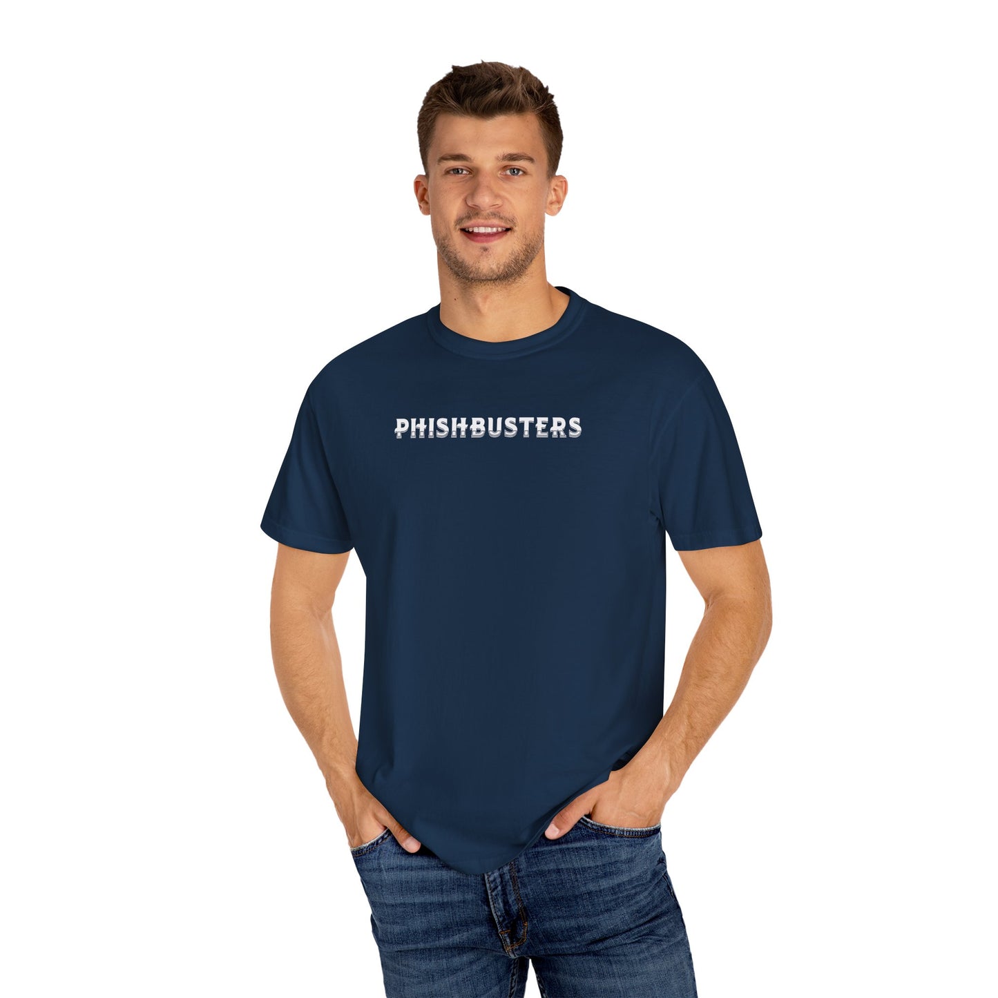 Phishbusters Cybersecurity Hoodie True Navy front view
