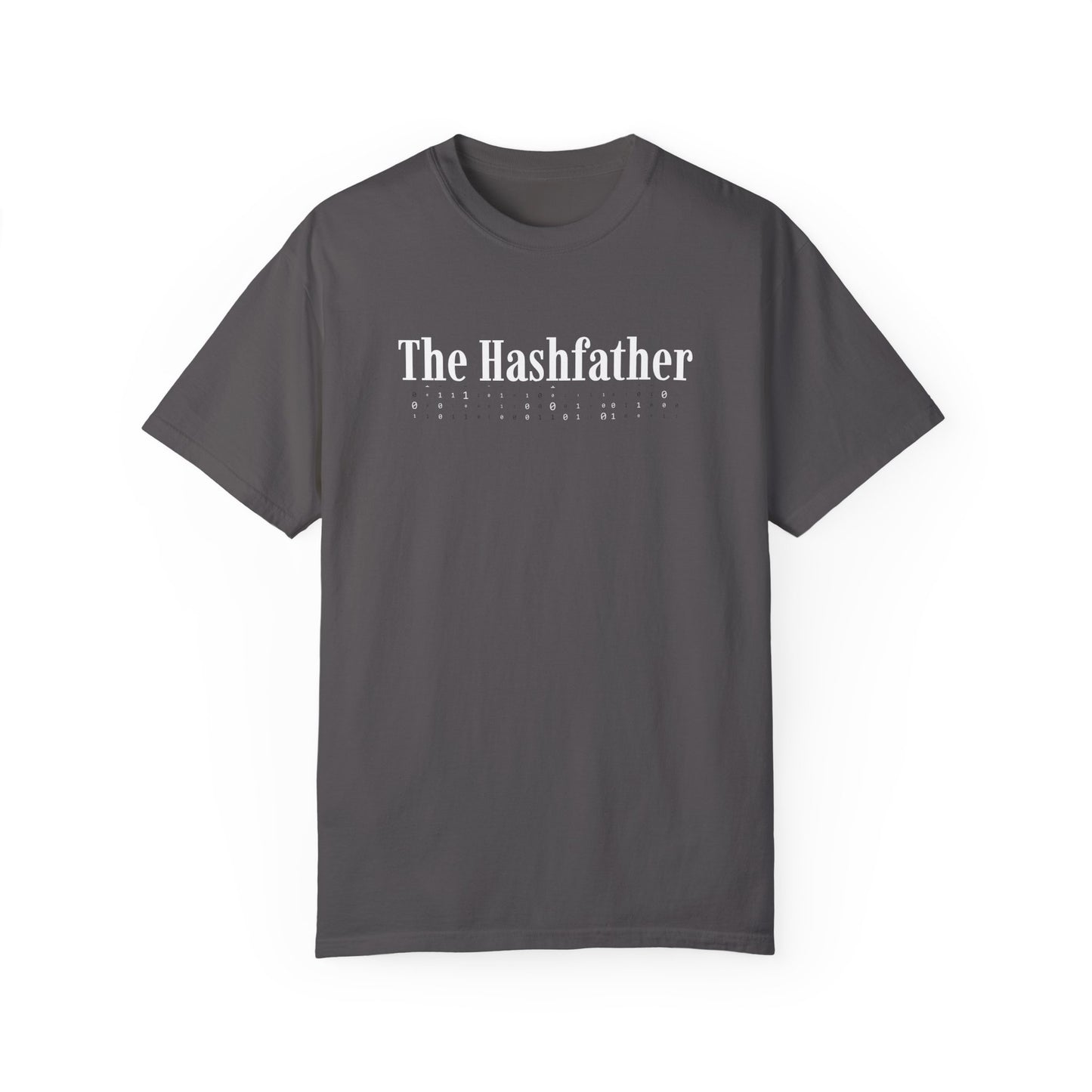 Graphite Gray HashFather IT Shirt – Tech-themed pun shirt for cybersecurity analysts, sysadmins, and encryption fans