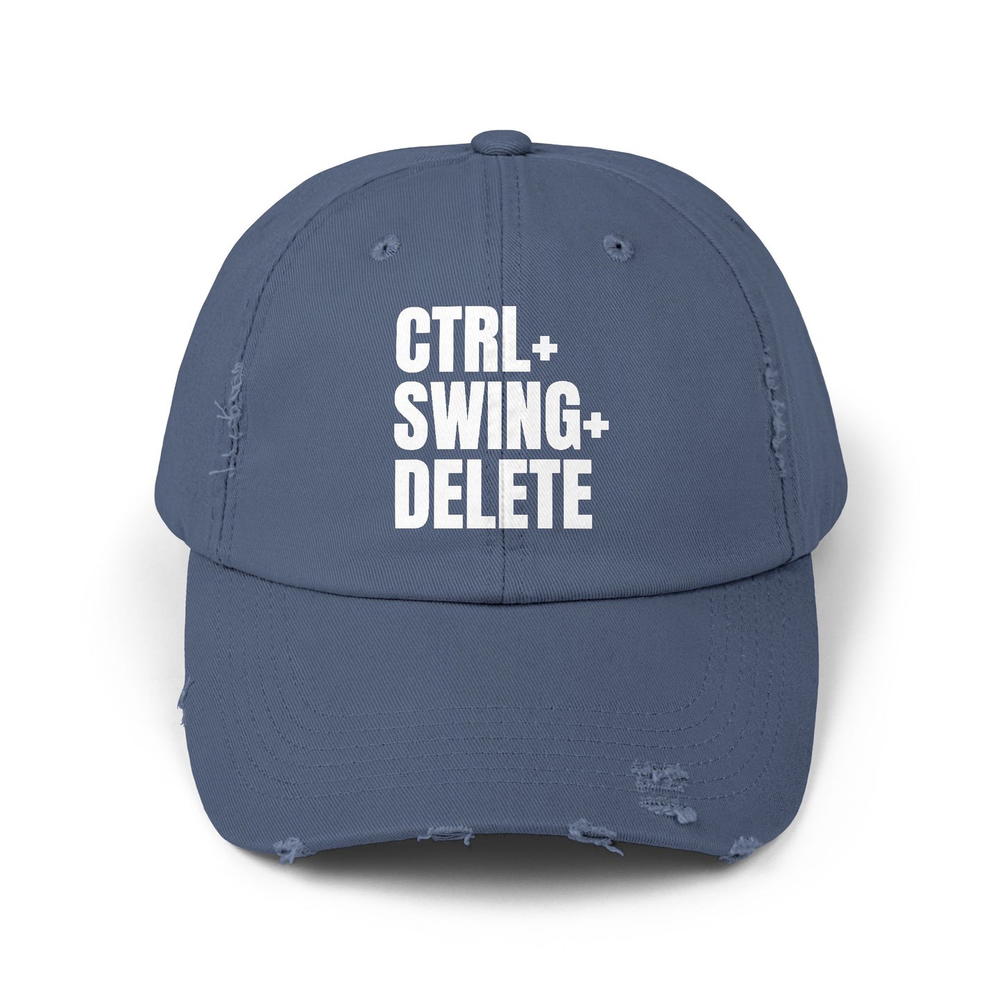 Scotland Blue Distressed Golf Cap, Front View