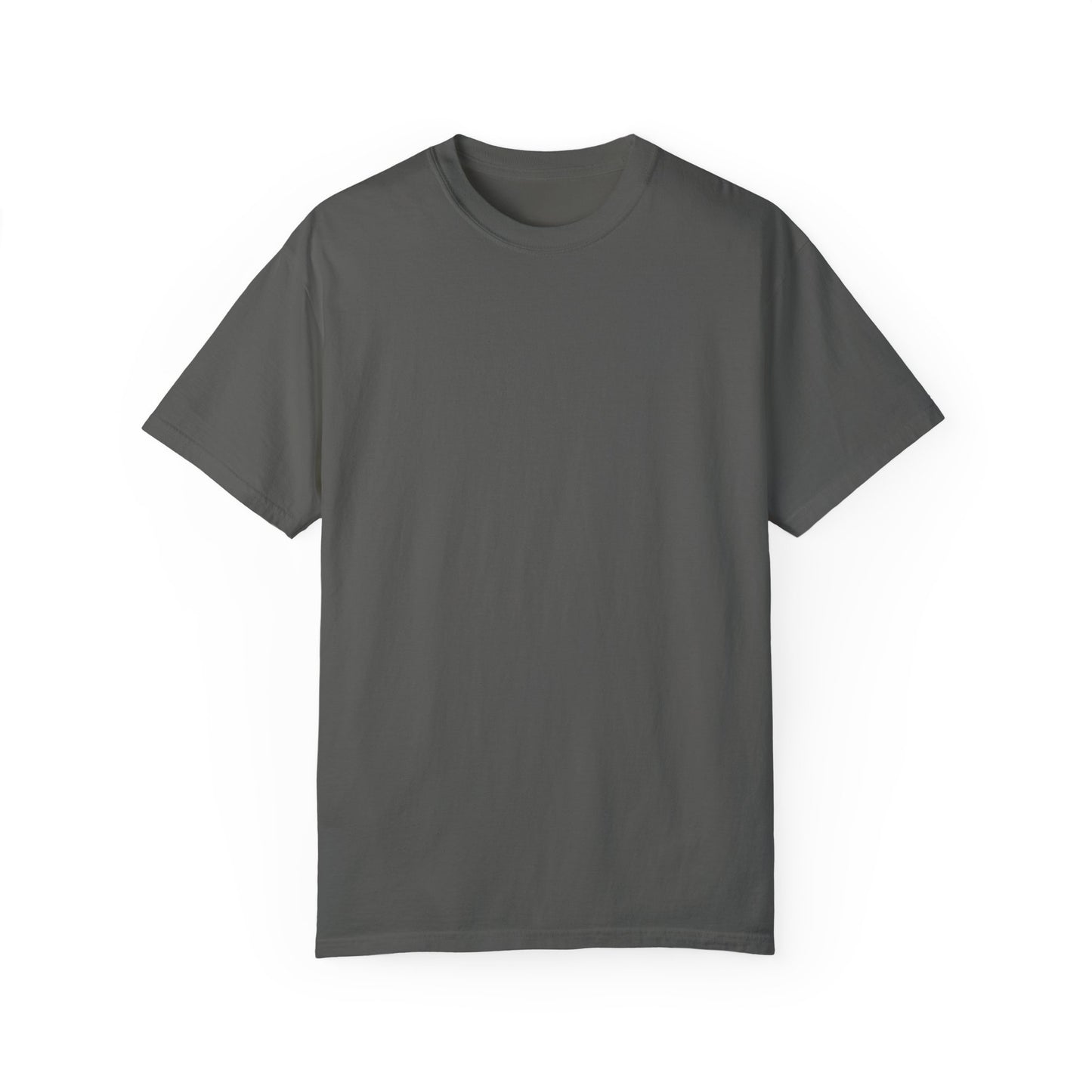 Front view of Gray t-shirt with a crew neck and short sleeves, featuring the slogan 'SIEM SMARTER, NOT HARDER' printed on the back.