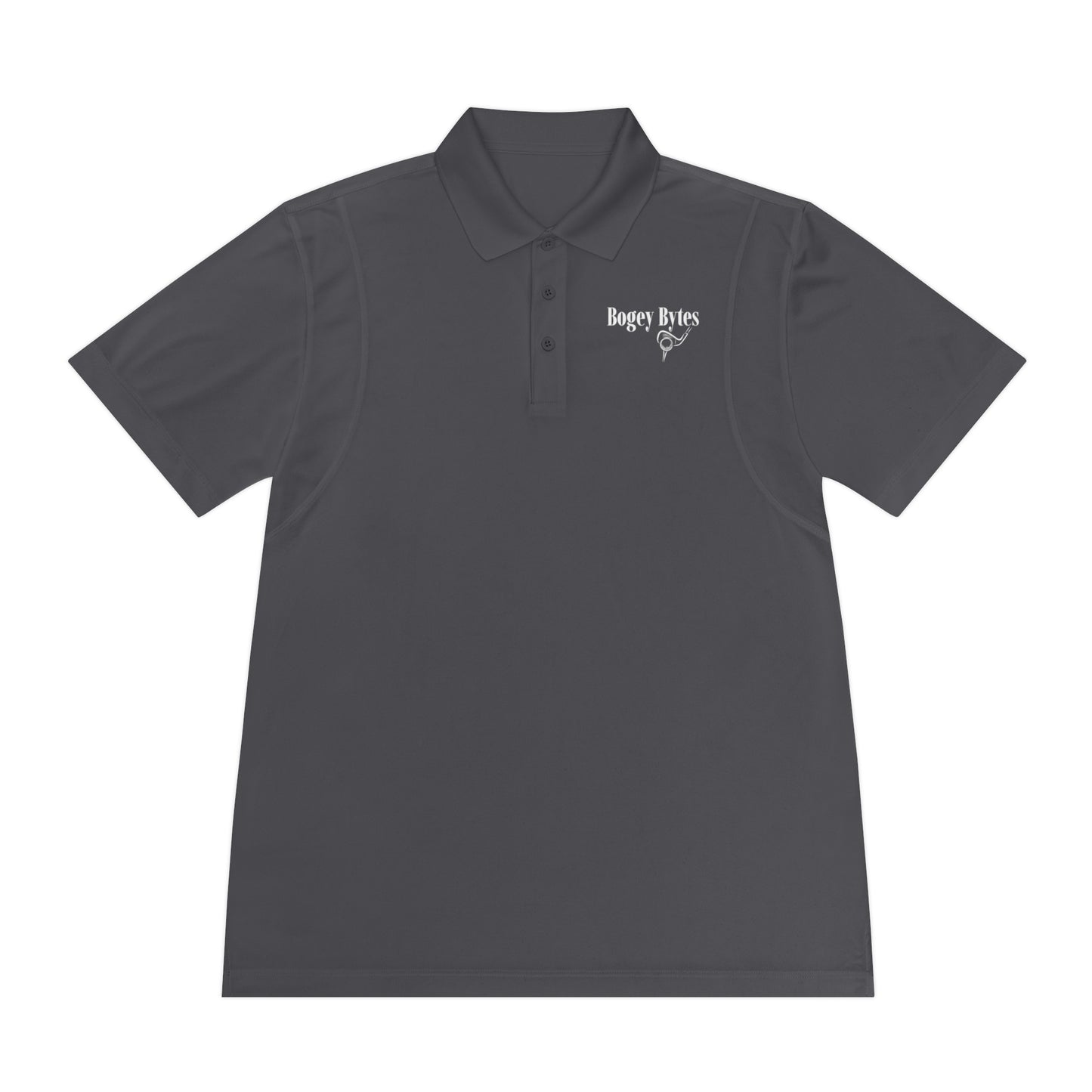 Flat lay of an iron gray polo shirt showcasing its versatility and timeless appeal.