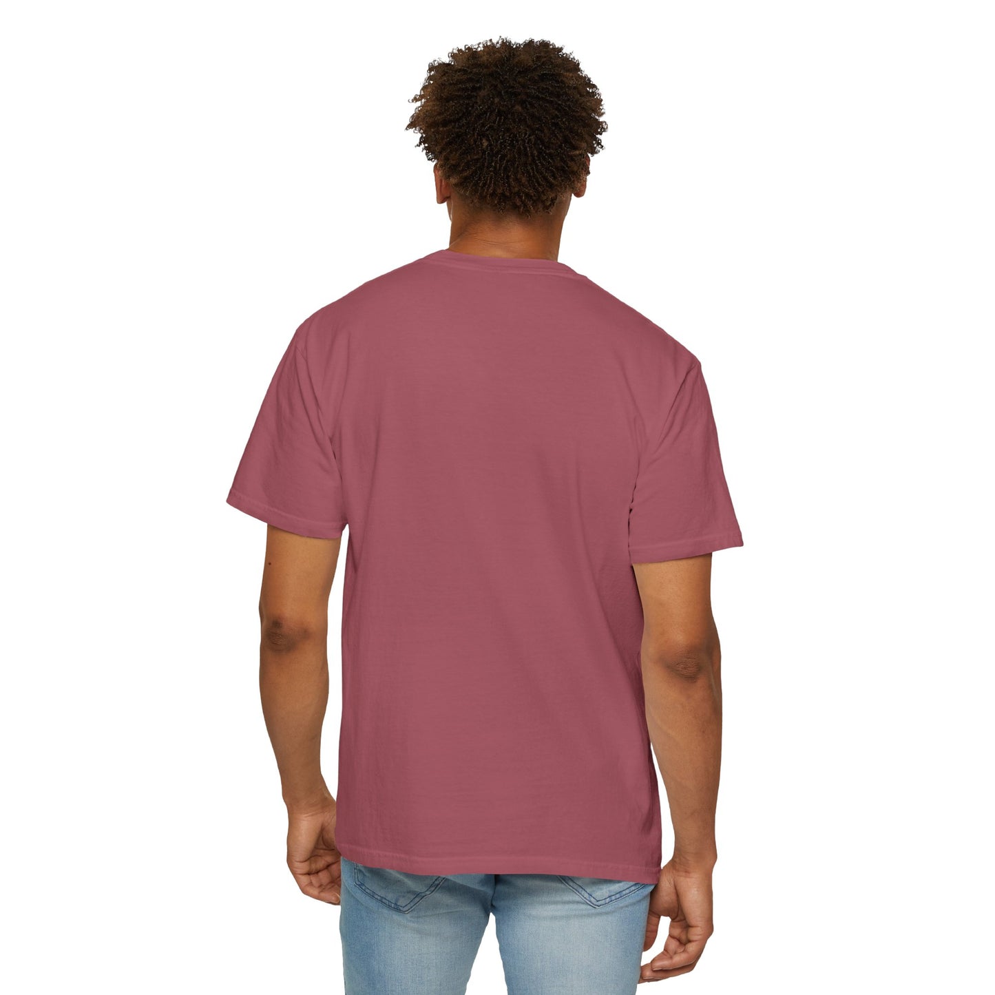 Crimson t-shirt, back view