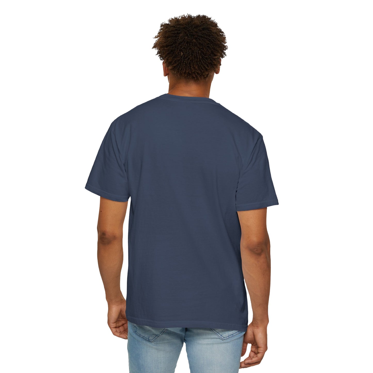 Midnight blue t-shirt, back view