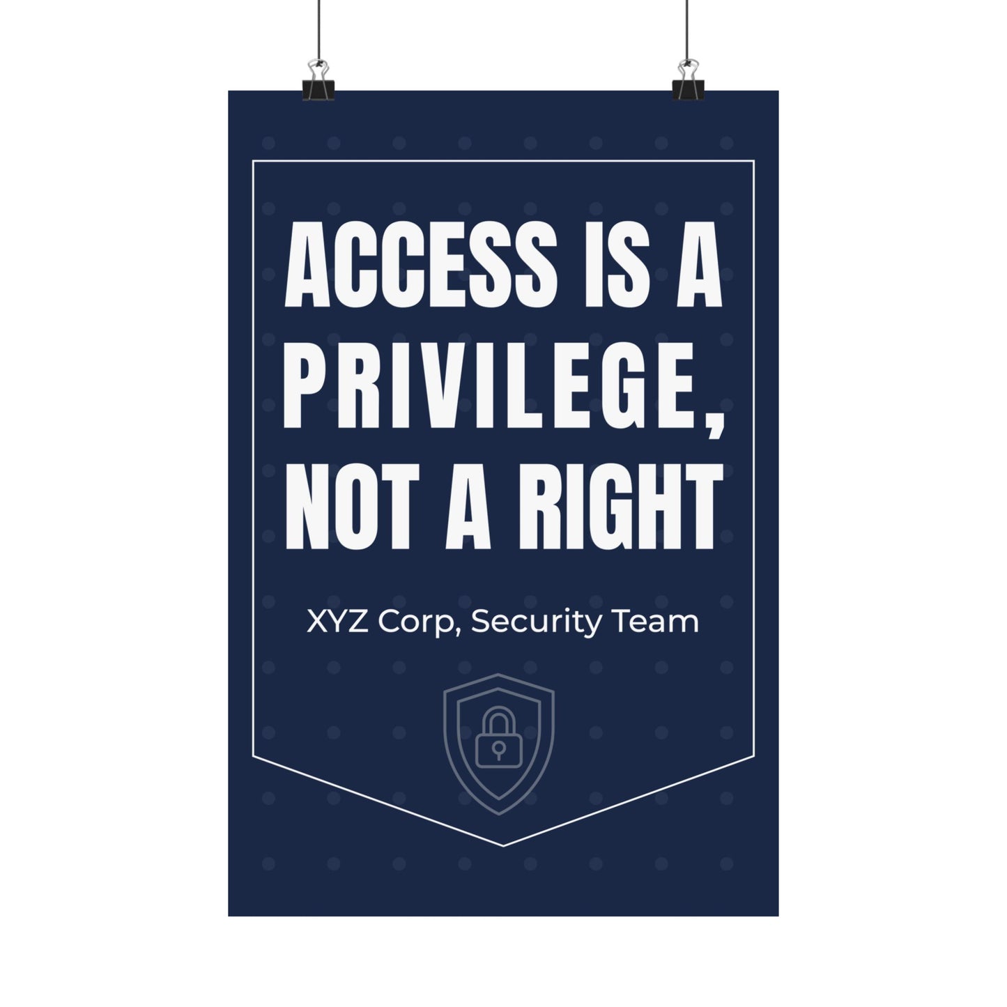 12x16 Cybersecurity Poster - Access is a Privilege - IT Wall Decor