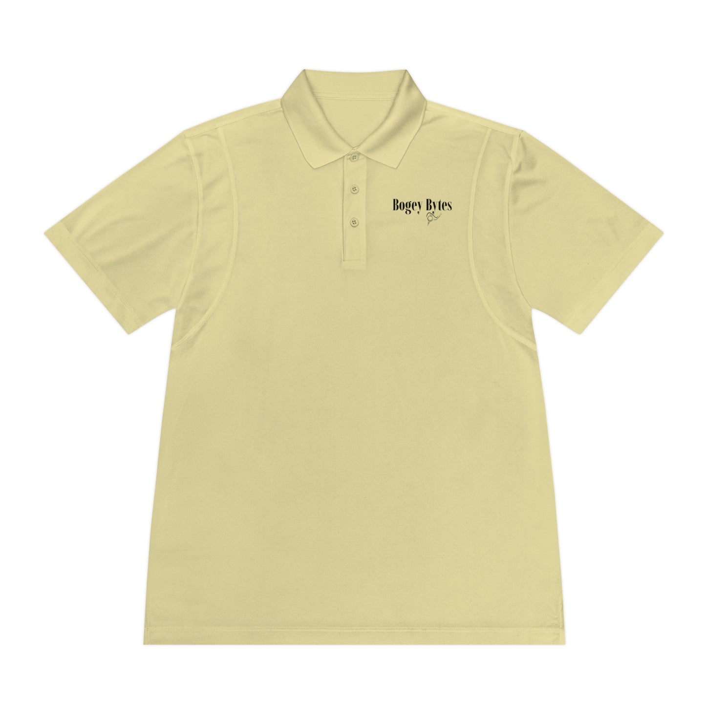 flat lay of a vegas gold polo shirt, highlighting its luxurious texture.