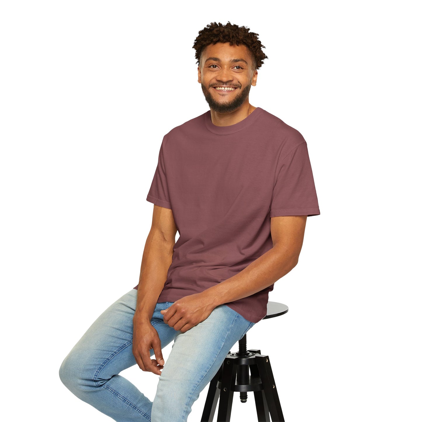 Front view of Brick red t-shirt with a crew neck and short sleeves, featuring the slogan 'SIEM SMARTER, NOT HARDER' printed on the back.