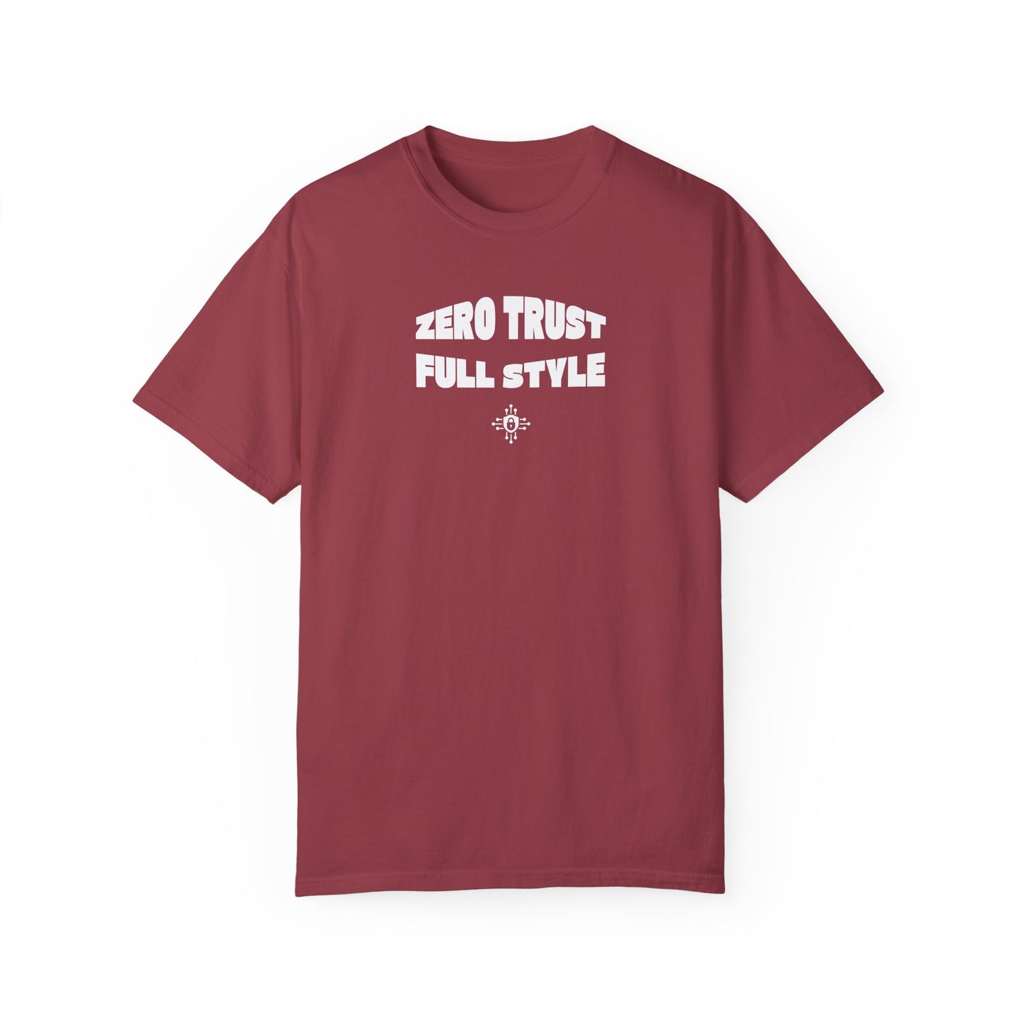 front of vibrant red unisex hacker T-shirt, great for ethical hackers and cybersecurity specialists.