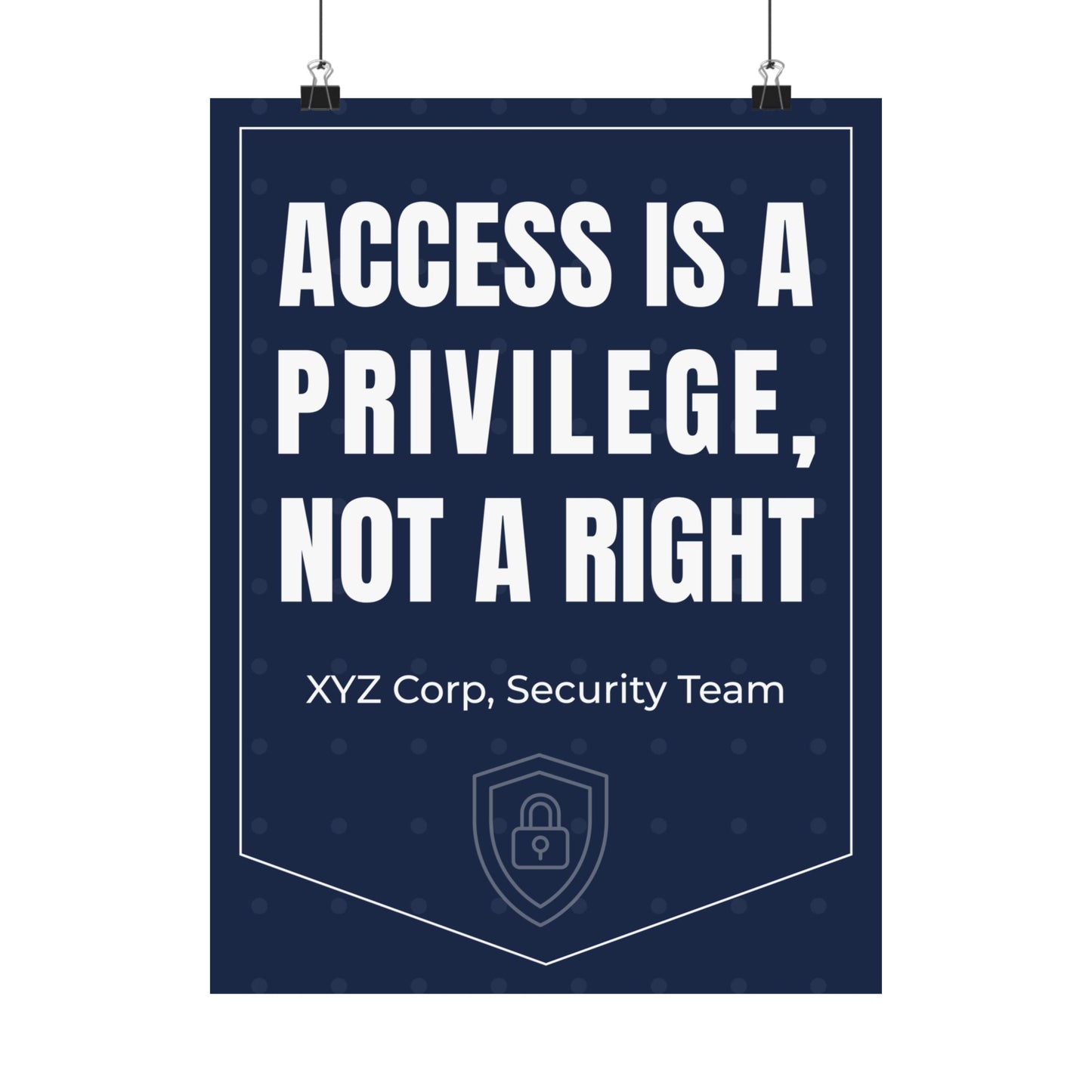 12x16 Cybersecurity Poster - Access is a Privilege - IT Office wall decor