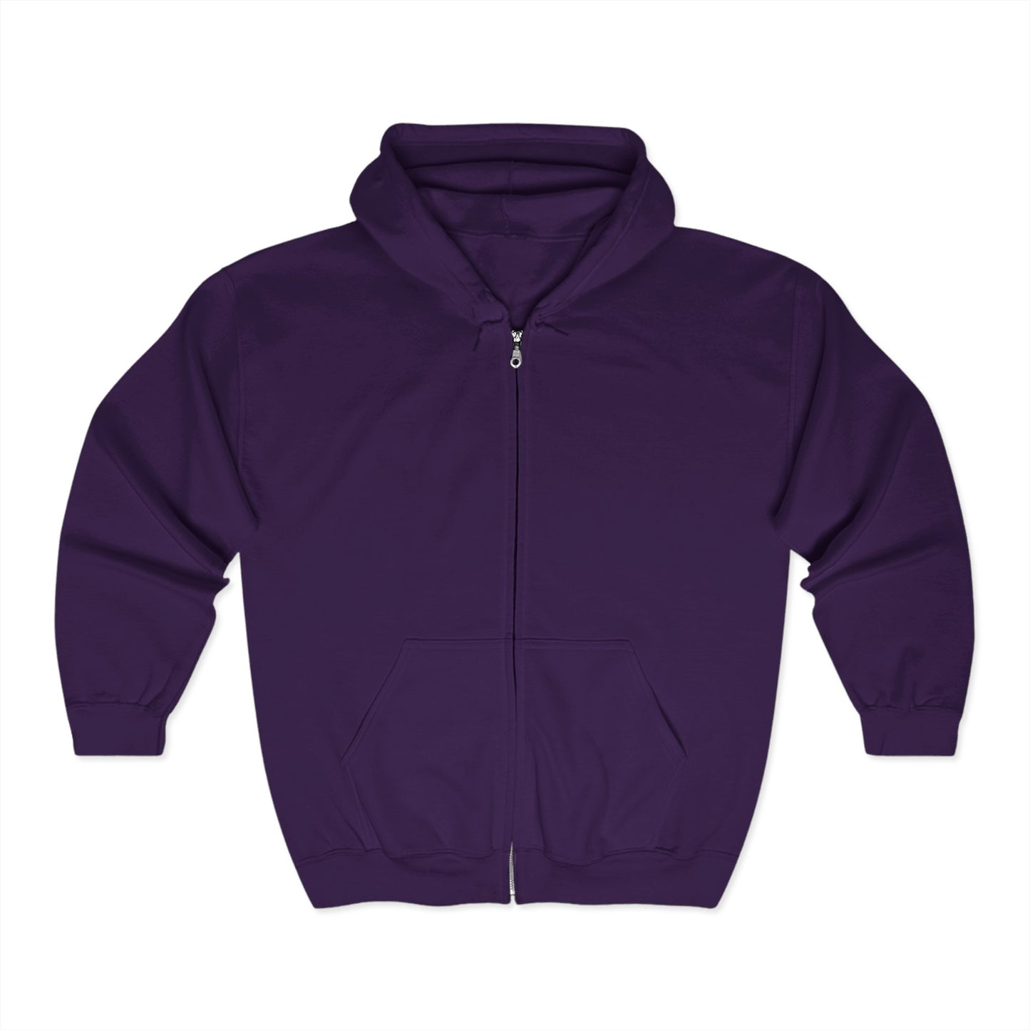Purple 'A Patch Too Far' zip hoodie front