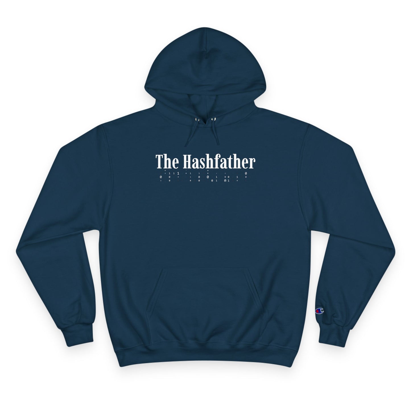 Navy Champion Hoodie for Tech Enthusiasts – HashFather Programming Humor