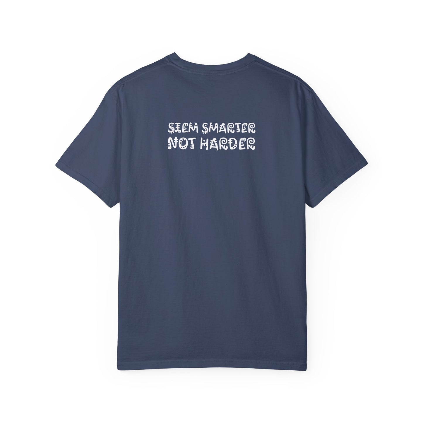 Midnight blue t-shirt with a crew neck and short sleeves.