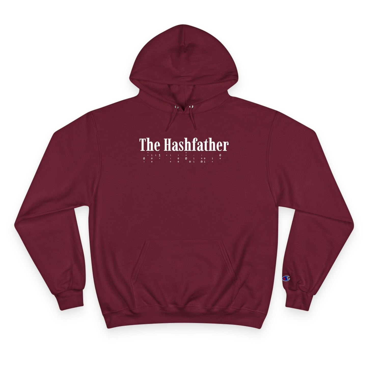 Maroon Champion Hoodie for Hackers – HashFather Geeky Tech Sweatshirt