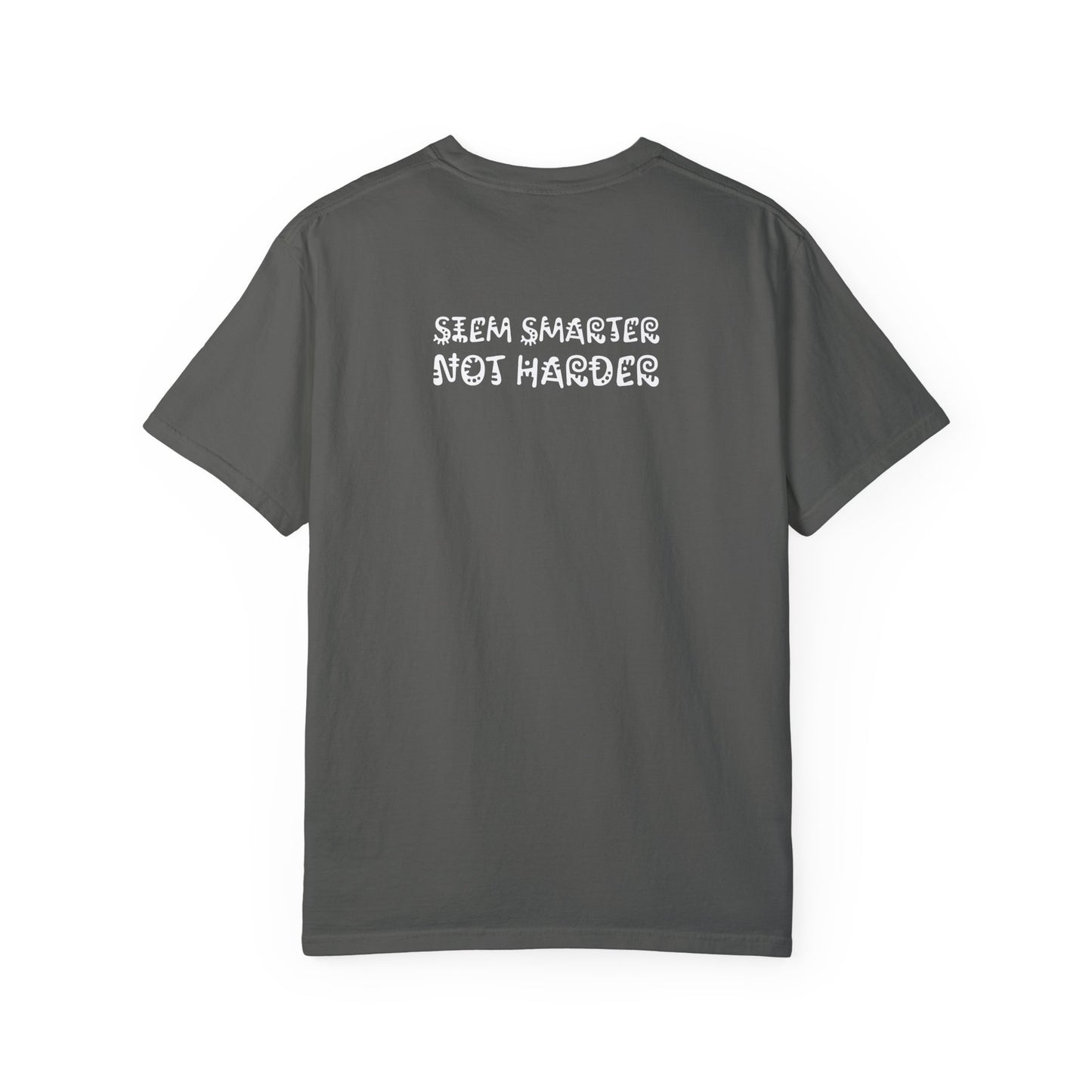 Gray t-shirt with a crew neck and short sleeves.