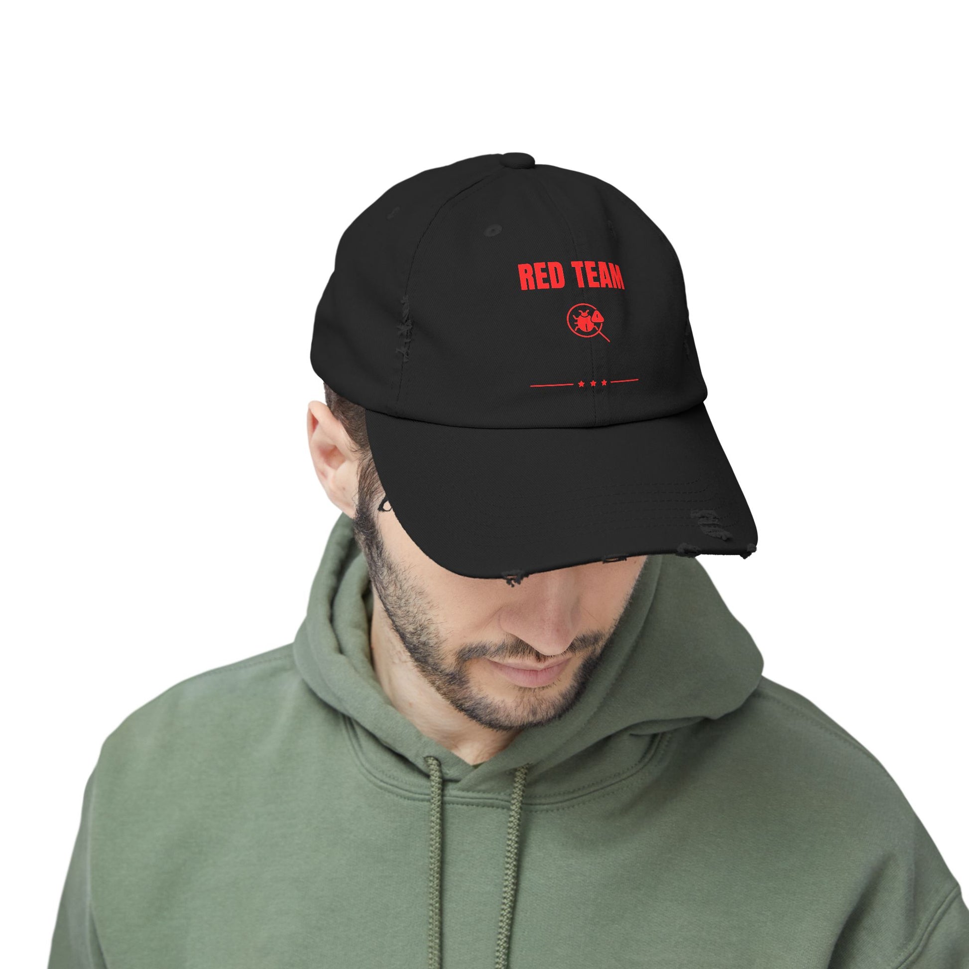 Black Red Team hat – A bold, distressed cybersecurity cap for ethical hackers, penetration testers, and Red Team pros