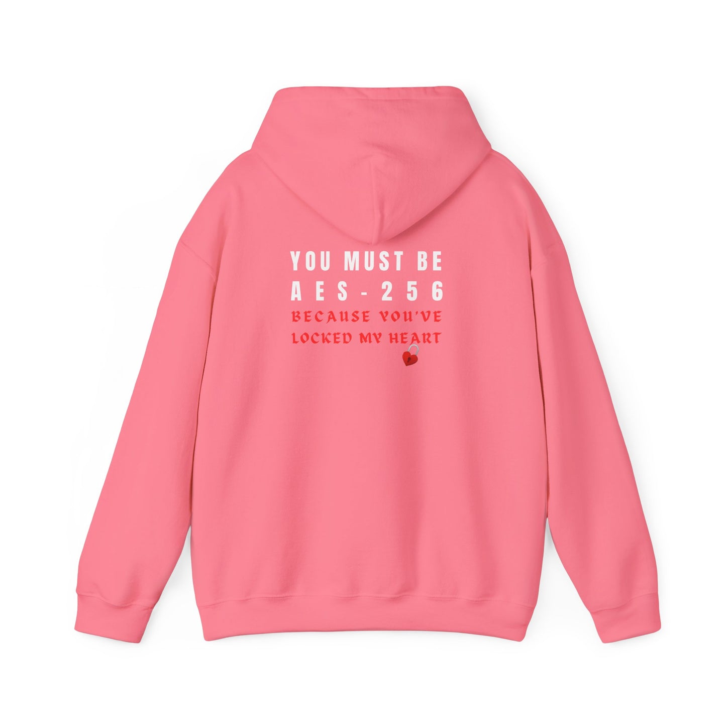 Vibrant safety pink hacker hoodie featuring security awareness slogan. Great IT-themed gift