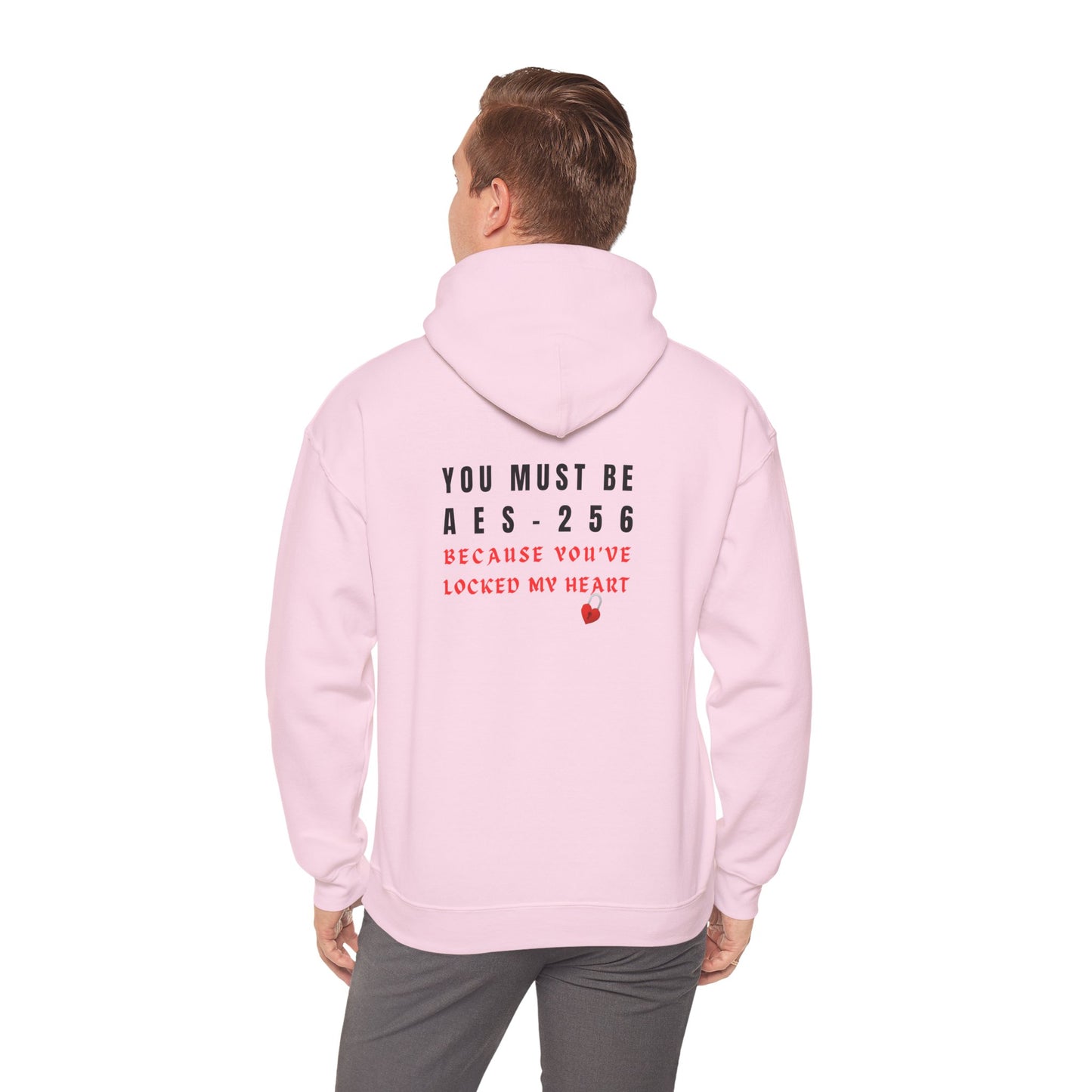 Light pink cybersecurity hoodie with hacker slogan. Ideal for IT security specialists