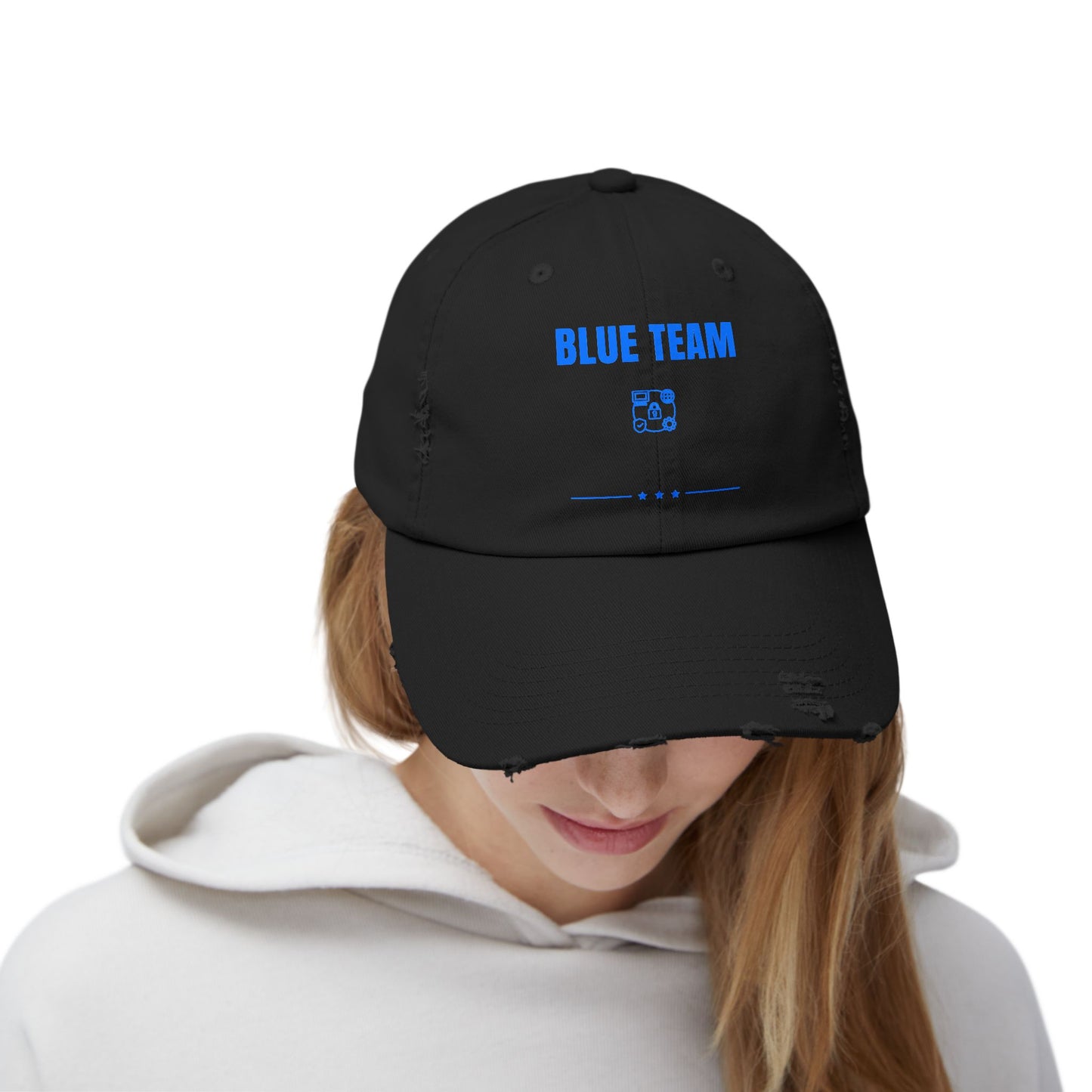 Black distressed cybersecurity hat – Perfect for SOC analysts, security engineers, and cyber defense teams