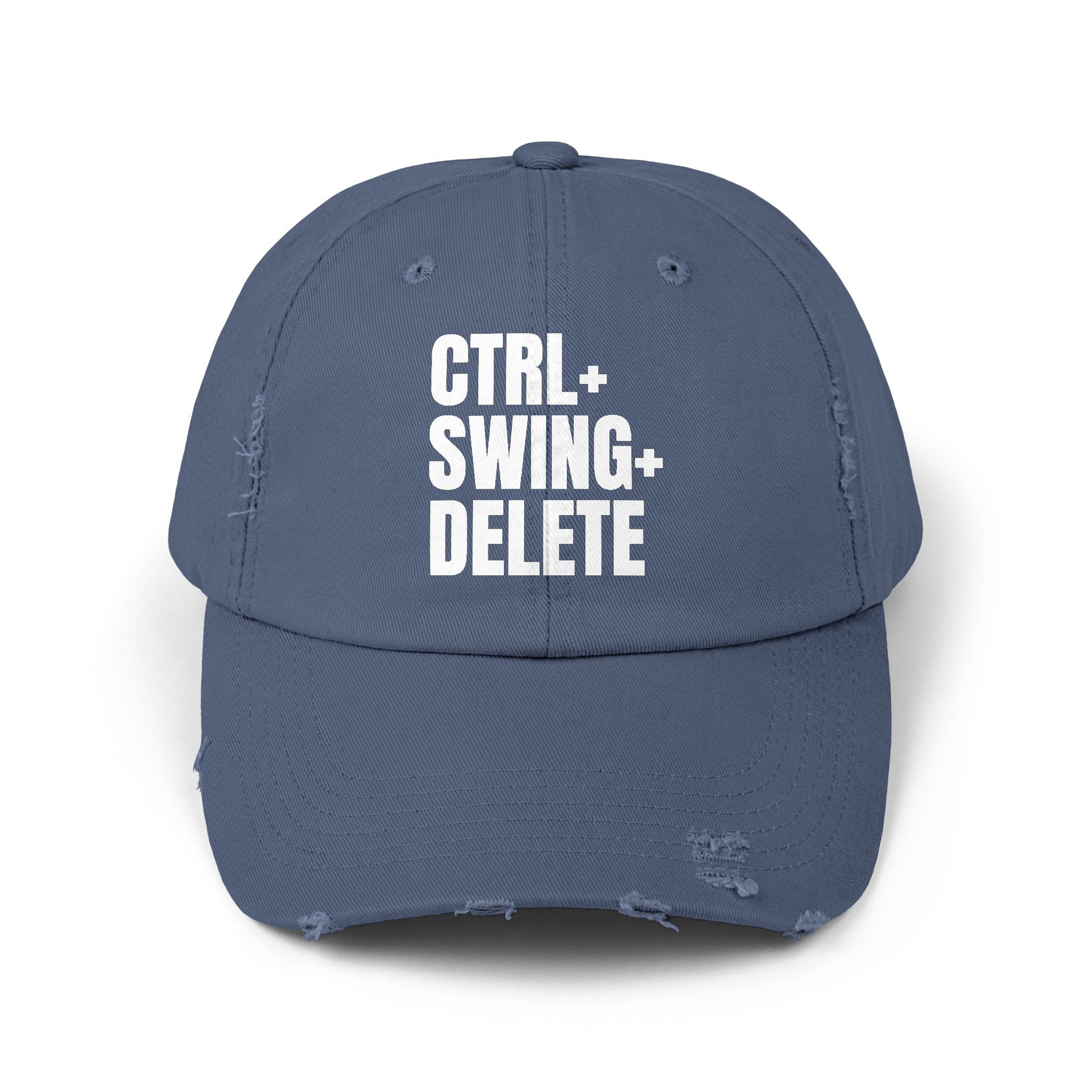 Scotland Blue Distressed Golf Cap, Front View
