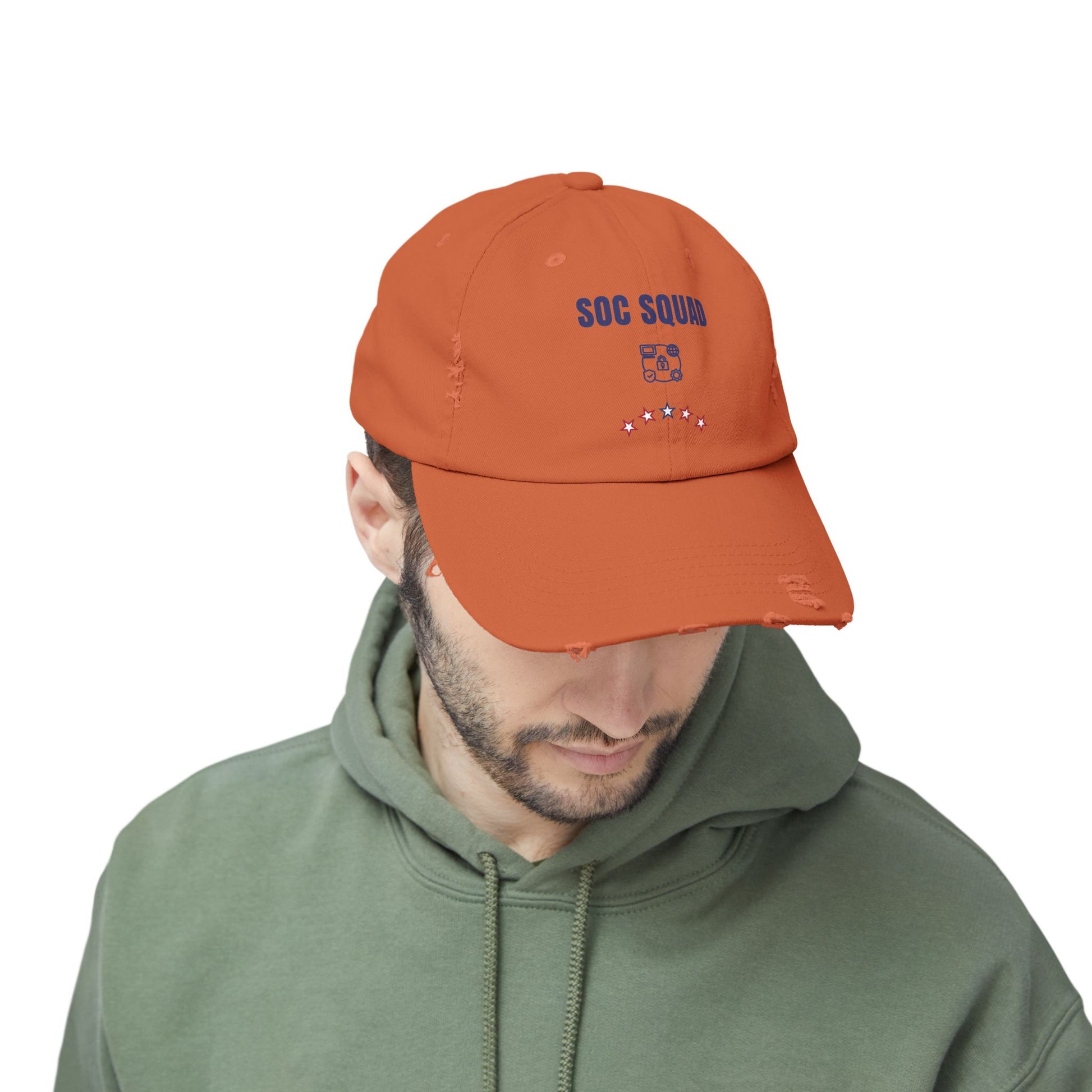 Burnt orange SOC Squad hat – The perfect gift for IT professionals, ethical hackers, and SOC team analysts