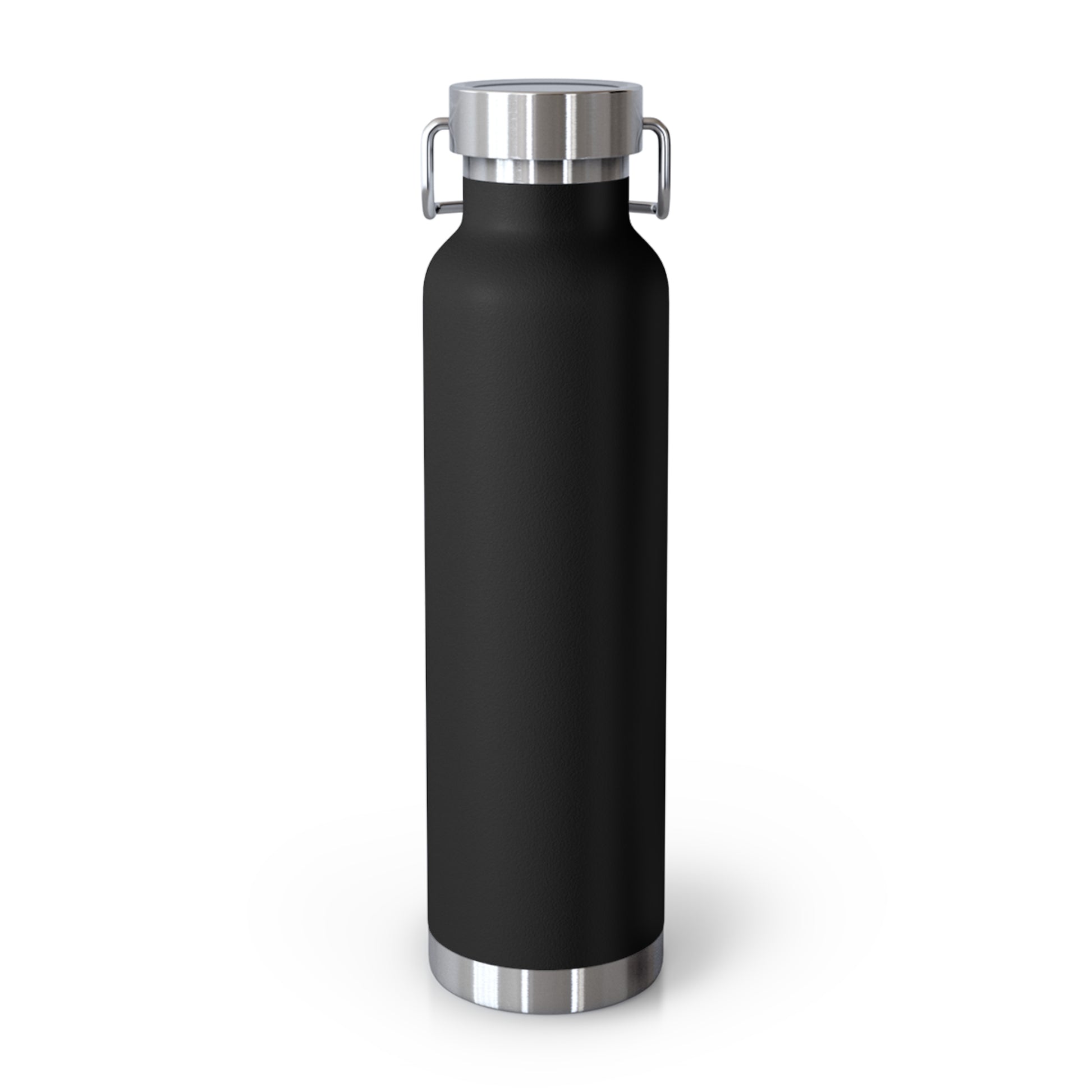 Black stainless steel vacuum-insulated water bottle with powder-coated finish – durable, wide-mouth bottle for easy refills and cleaning