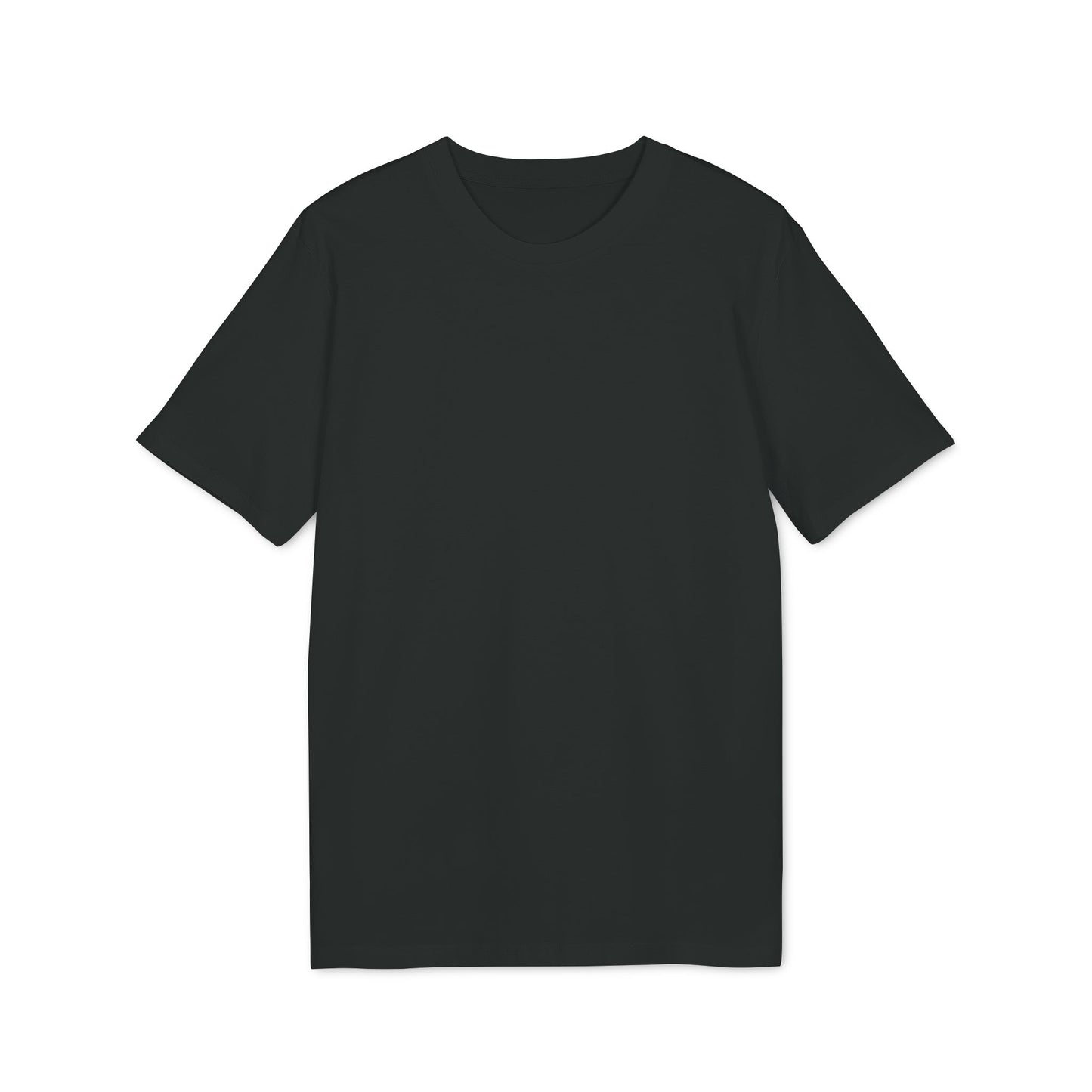 Black t-shirt on a white background