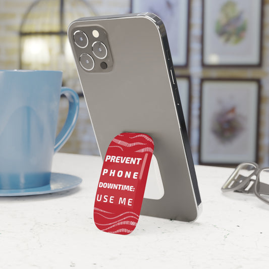 Glossy 'Prevent Phone Downtime' Phone Stand - Red