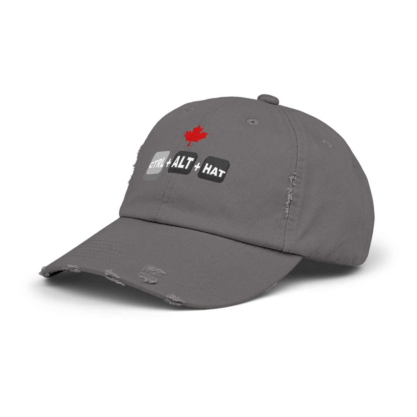 Side-angle view of nickel-colored cybersecurity dad cap with breathable fabric, curved visor, and soft cotton construction for everyday wear