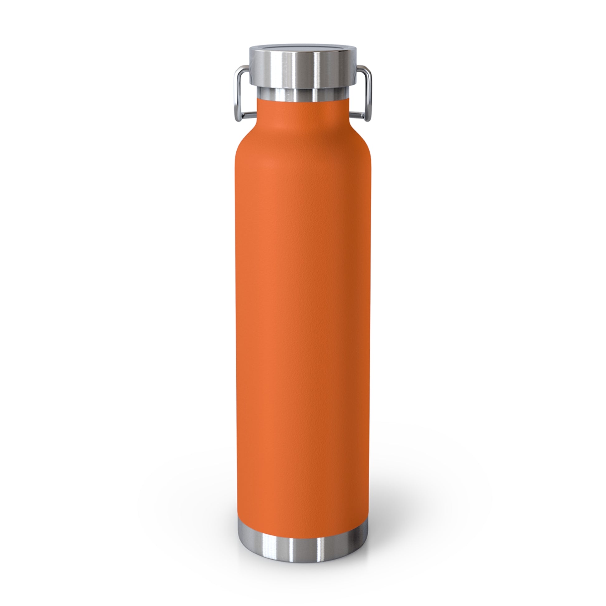 Close-up of orange vacuum-insulated bottle. A durable hydration option for ethical hackers, IT admins, and security professionals