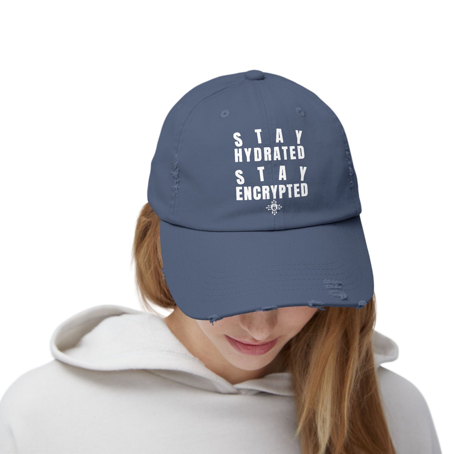 Blue cybersecurity hat - Stay Hydrated, Stay Encrypted design