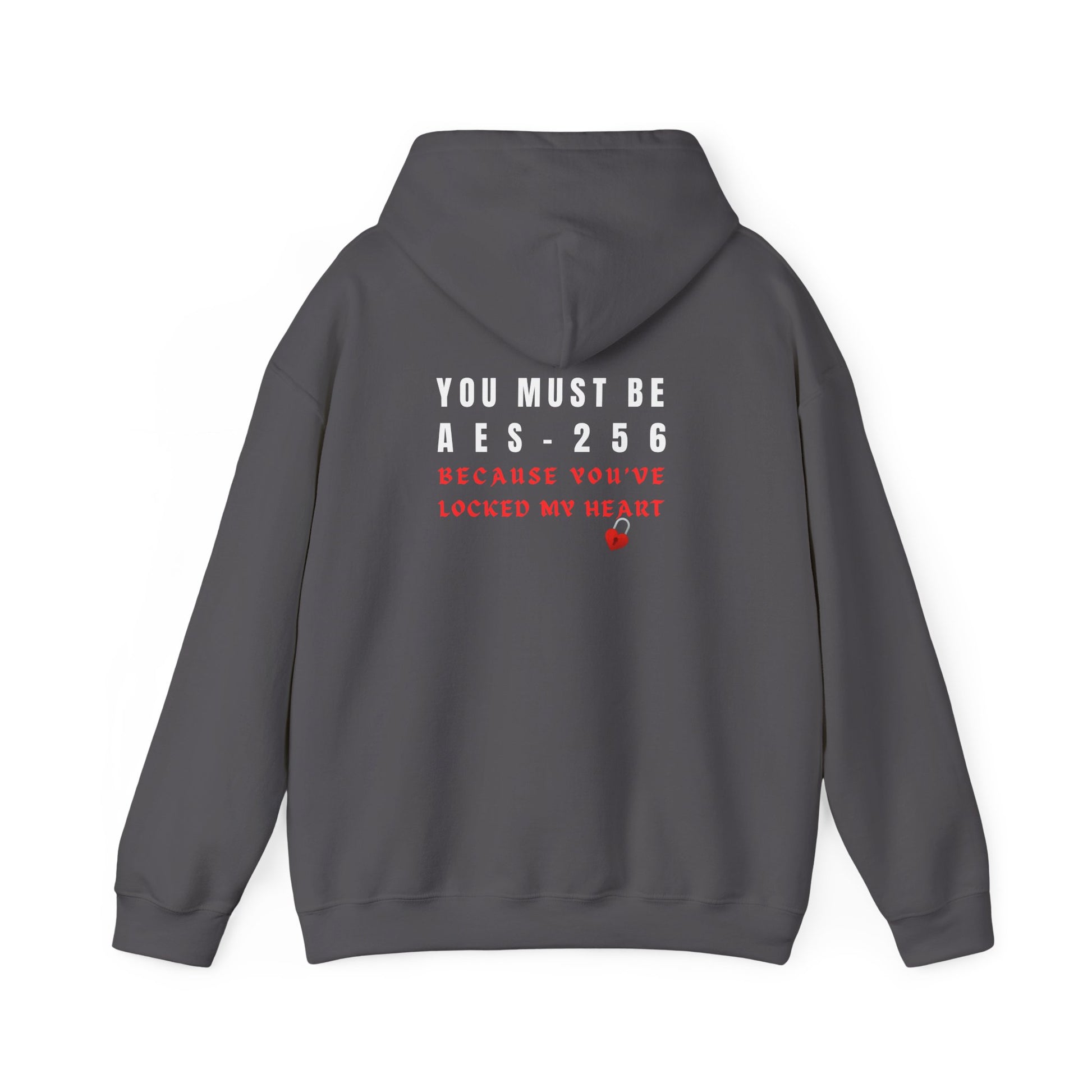 Charcoal gray hacker hoodie with security awareness text. Unique gift for IT and cyber pros