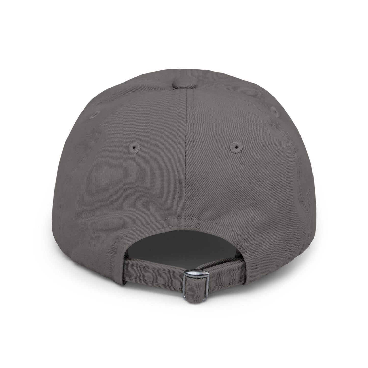 Adjustable nickel gray tech hat with a classic metal D-ring strap closure, ideal for IT professionals, coders, and ethical hackers