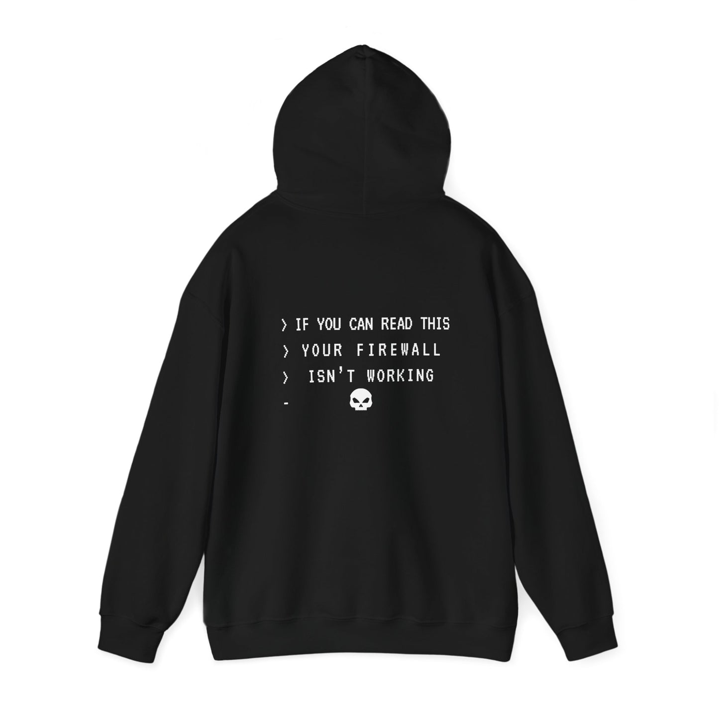 Hacker-themed black hoodie for cybersecurity professionals, IT admins, and ethical hackers